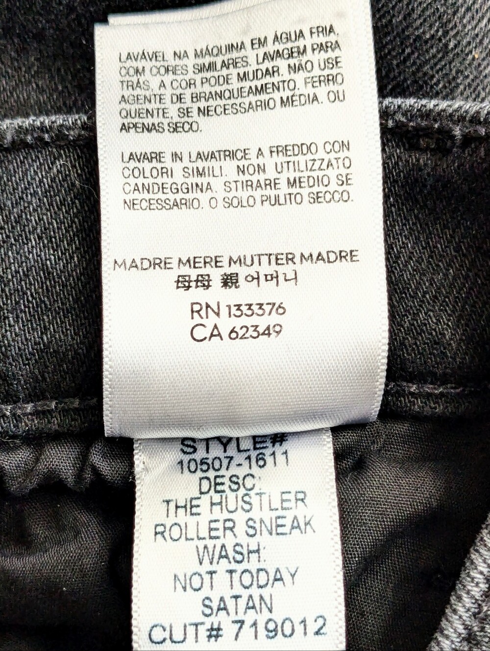 MOTHER Hustler Roller Sneak Jeans 25 Not Today Satan High Rise Wide Leg Flare - Picture 15 of 16
